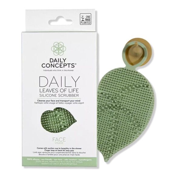 NIB DAILY CONCEPTS Daily Leaves Of Life Facial Silicone Face Scrubber - Picture 1 of 9
